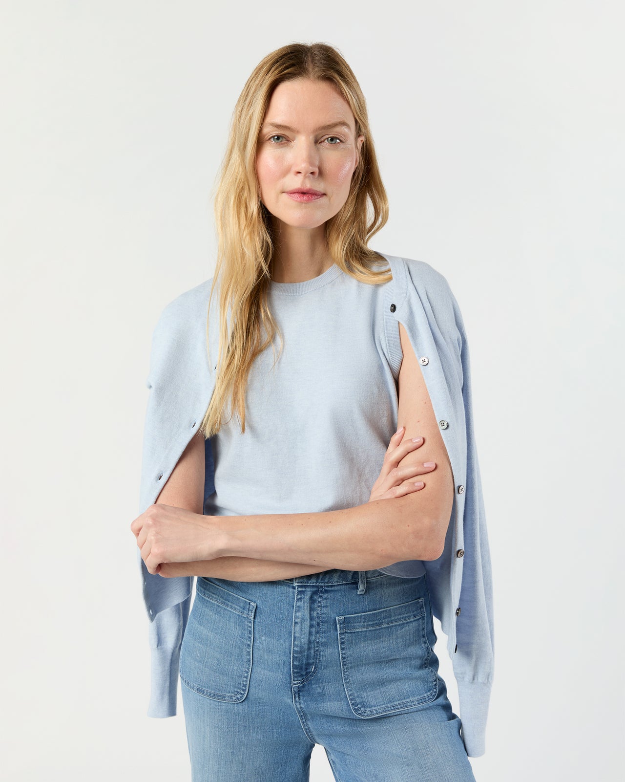 Rosie Shell in Heather Sky Cotton/Silk