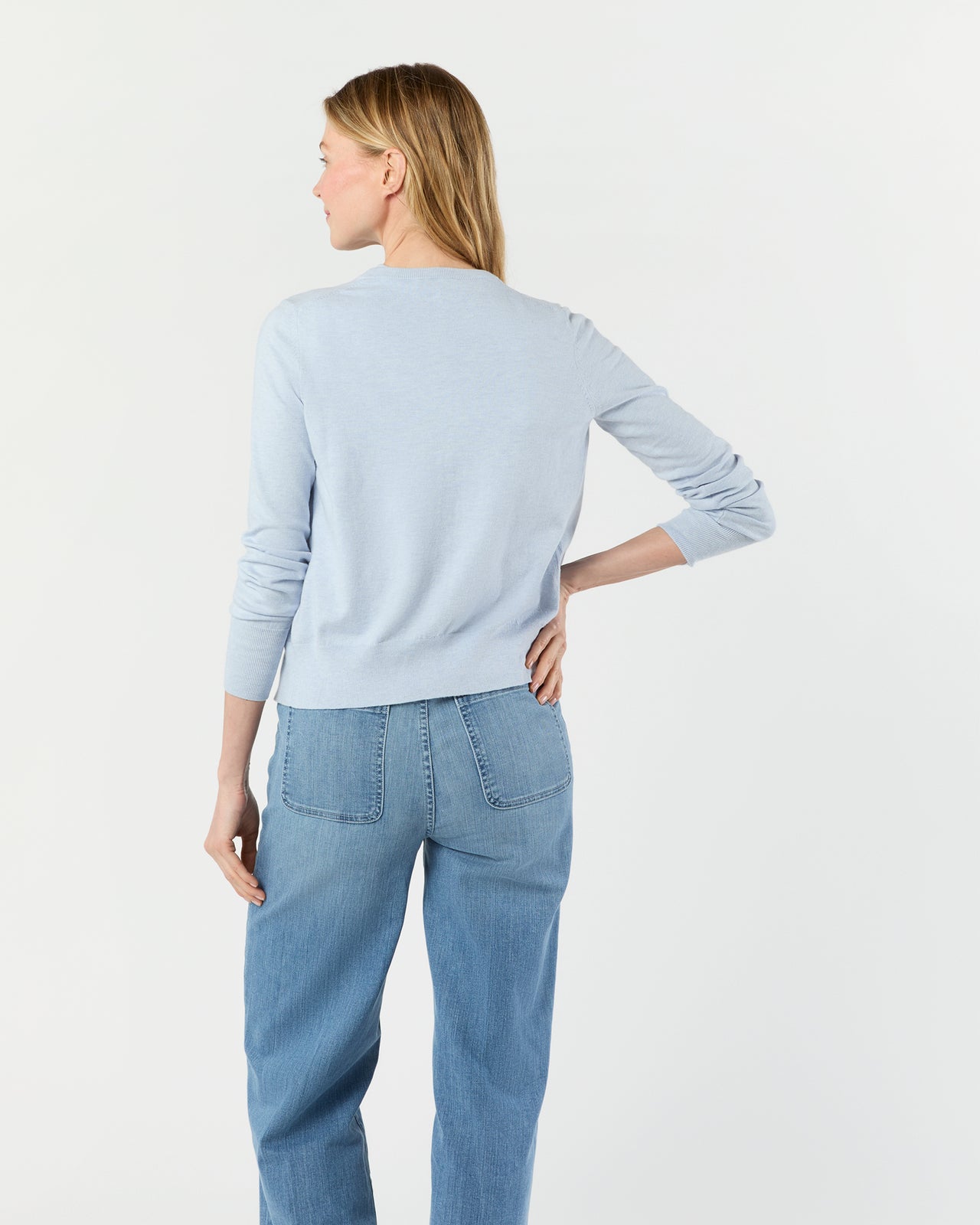 Rosie Cardigan in Heather Sky Cotton/Silk