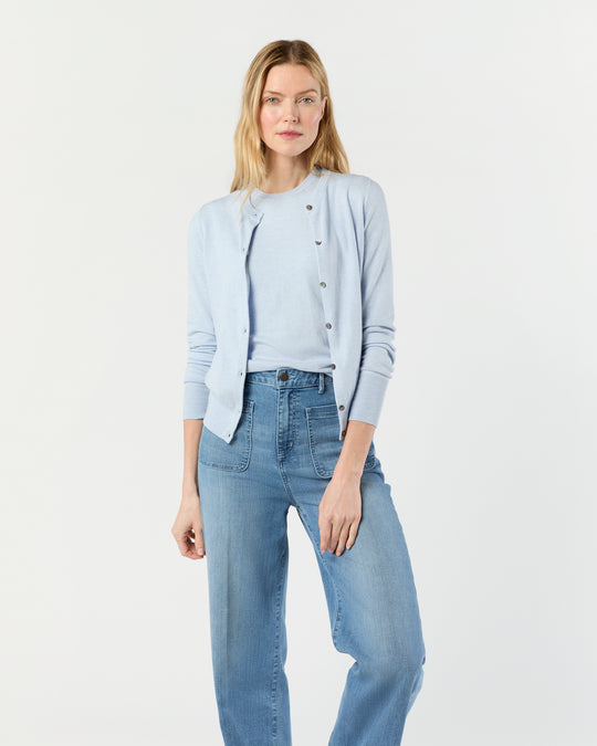 Rosie Cardigan in Heather Sky Cotton/Silk