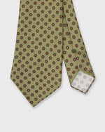 Load image into Gallery viewer, Silk Print Tie in Olive/Brown Multi Flower
