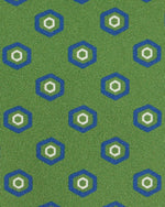 Load image into Gallery viewer, Silk Print Tie in Moss/Blue Geo
