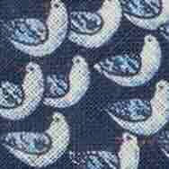 Linen Print Tie in Navy/Blue Gull