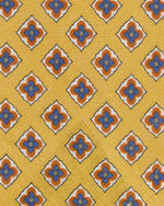 Load image into Gallery viewer, Linen Print Tie in Yellow/Blue Medallion
