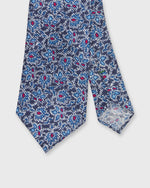 Load image into Gallery viewer, Linen Print Tie in Navy/Blue/Berry Paisley
