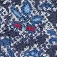 Linen Print Tie in Navy/Blue/Berry Paisley
