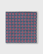 Load image into Gallery viewer, Linen Print Pocket Square in Navy/Red/Cream Foulard
