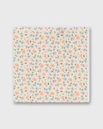 Load image into Gallery viewer, Linen Print Pocket Square in Cream/Orange Floral
