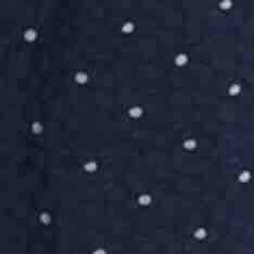 Elbow-Sleeve Frill Dress in Navy Polka Dot Seersucker