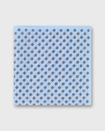 Load image into Gallery viewer, Hand-Rolled Cotolino Print Pocket Square in Mist/Navy/Smoke Flower

