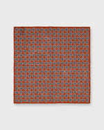 Load image into Gallery viewer, Hand-Rolled Cotolino Print Pocket Square in Orange/Brown/Cream Paisley
