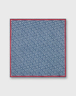 Load image into Gallery viewer, Hand-Rolled Linen/Cotton Print Pocket Square in Navy/Bone/Red Multi Flower
