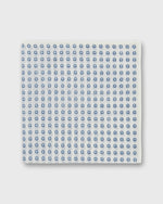 Load image into Gallery viewer, Hand-Rolled Linen/Cotton Print Pocket Square in Bone/Navy Mini Paisley
