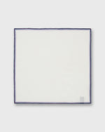 Load image into Gallery viewer, Hand-Rolled Linen/Cotton Print Pocket Square in Multi Stripe Border
