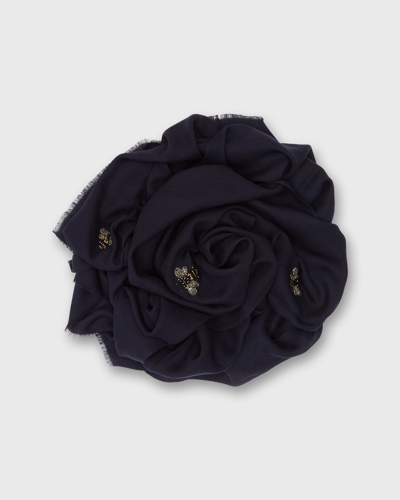 Bees Scarf in Solid Navy