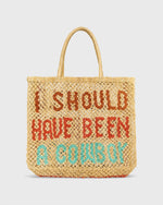 Load image into Gallery viewer, Large I Should Have Been A Cowboy Tote in Mustard/Brown/Spice/Aqua
