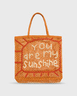 Load image into Gallery viewer, Large You Are My Sunshine Tote in Orange/Natural/Spice
