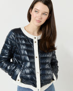 Load image into Gallery viewer, Short Jacket with Matte Trim in Navy
