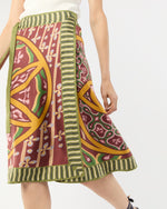 Load image into Gallery viewer, Pareo Midi Skirt in Eclipse Silk Twill
