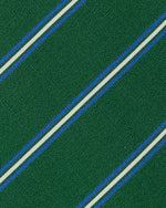 Load image into Gallery viewer, Irish Poplin Tie in Green/Blue/Bone Stripe
