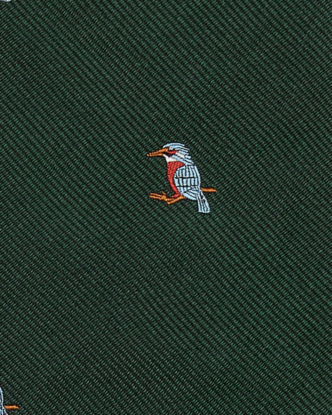 Silk Club Tie in Hunter/Blue/Orange Kingfisher