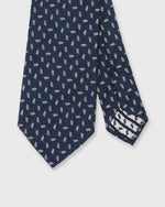 Load image into Gallery viewer, Silk Club Tie in Navy/Bone Knot
