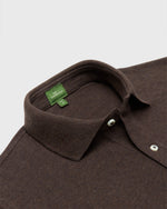 Load image into Gallery viewer, Court Polo in Heather Brown Pima Pique

