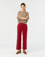 Load image into Gallery viewer, Frankie Cropped Pant in Red Stretch Twill
