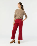 Load image into Gallery viewer, Frankie Cropped Pant in Red Stretch Twill
