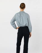 Load image into Gallery viewer, Kamille Blouson-Sleeve Top in Blue Feather Meadow Liberty Fabric
