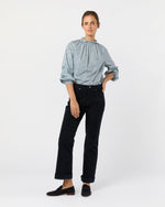 Load image into Gallery viewer, Kamille Blouson-Sleeve Top in Blue Feather Meadow Liberty Fabric
