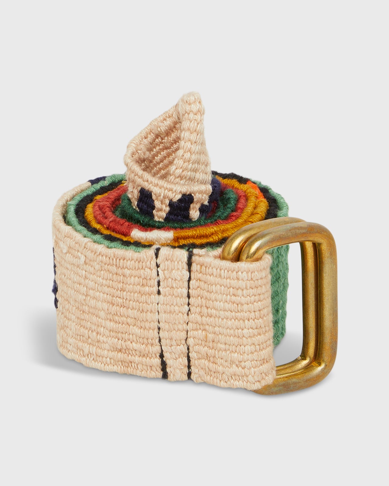 Hand-Loomed D-Ring Belt in Multi Tribal
