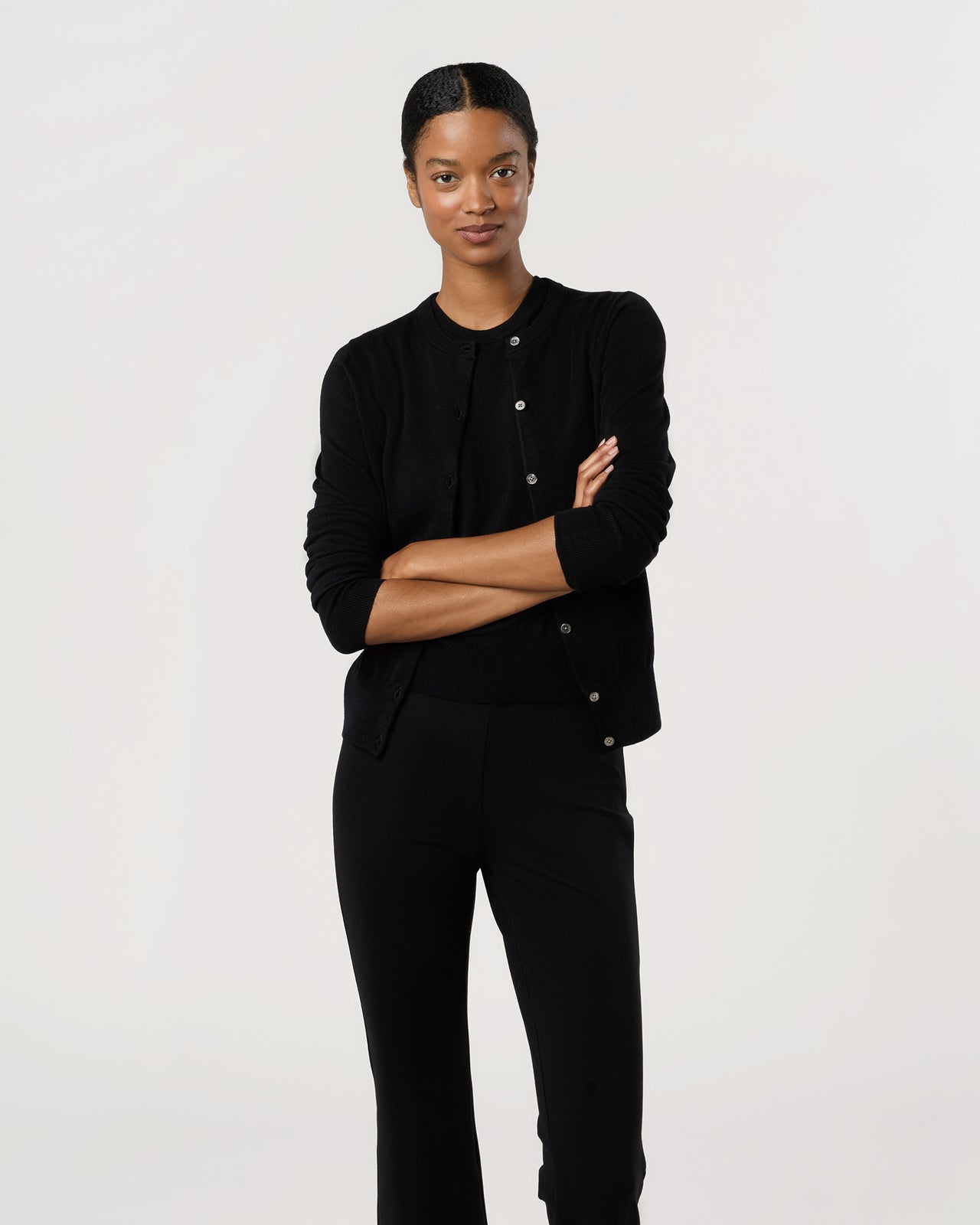 Rosie Shell in Black Cotton/Silk