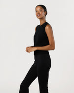 Load image into Gallery viewer, Rosie Shell in Black Cotton/Silk
