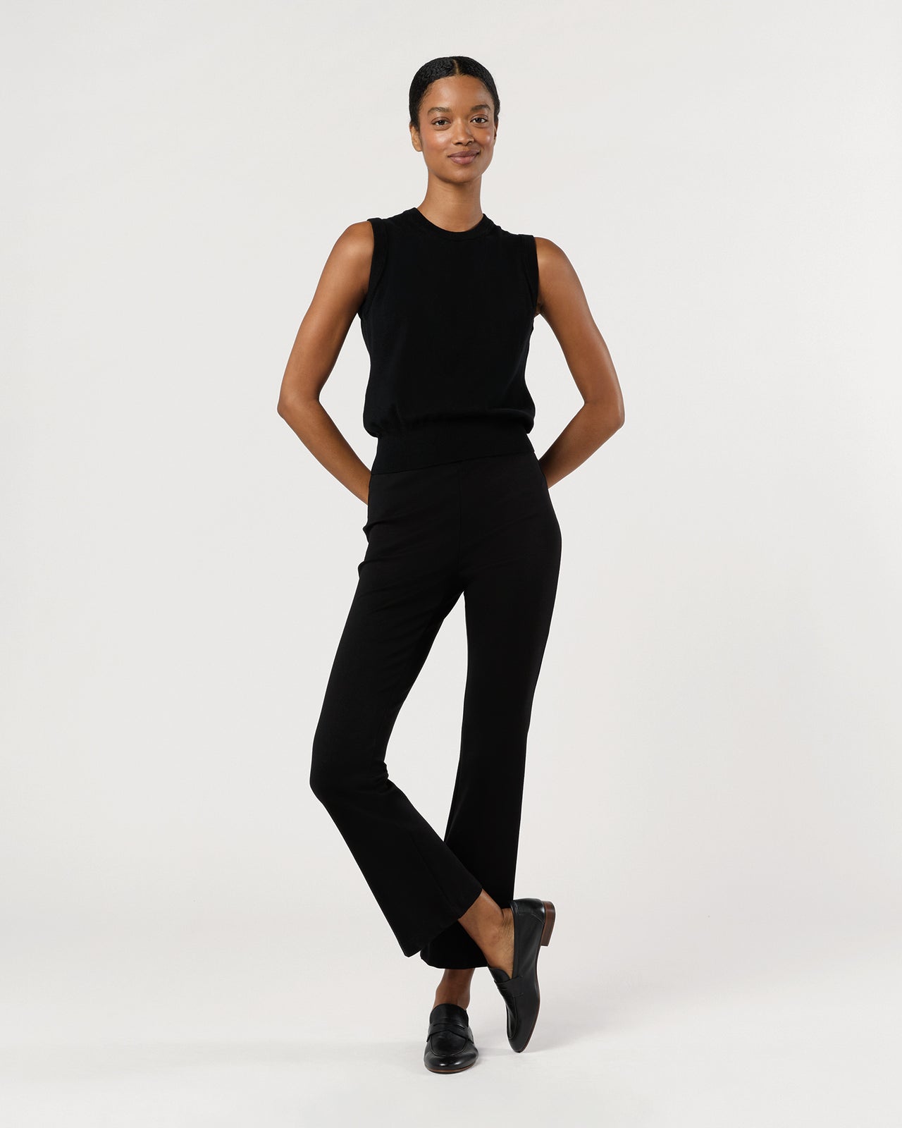 Rosie Shell in Black Cotton/Silk
