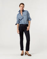 Load image into Gallery viewer, Western Shirt in Indigo Cotolino Chambray
