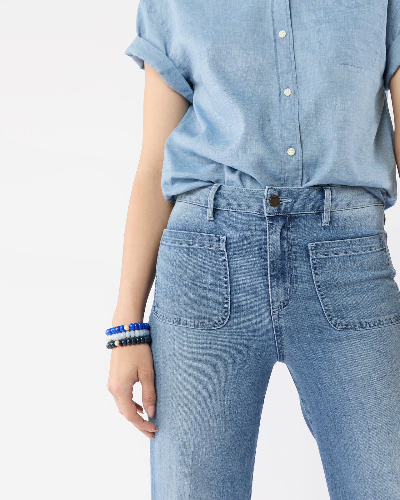 Semi Precious Beaded Bracelet in Royal Blue Monochrome