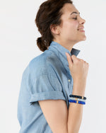 Load image into Gallery viewer, Semi Precious Beaded Bracelet in Canard Blue
