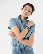 Load image into Gallery viewer, Semi Precious Beaded Bracelet in Canard Blue
