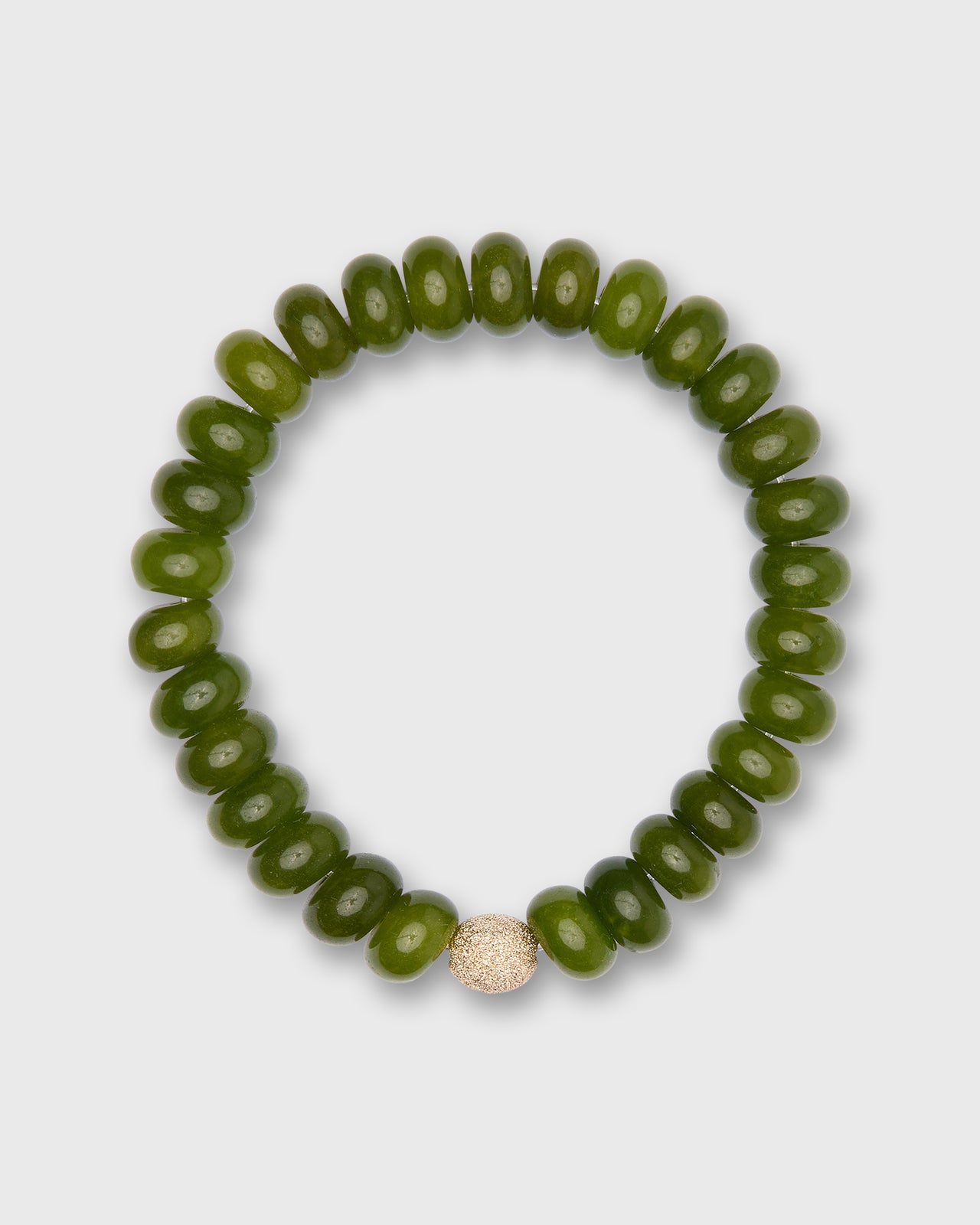 Semi Precious Beaded Bracelet in Green Monochrome