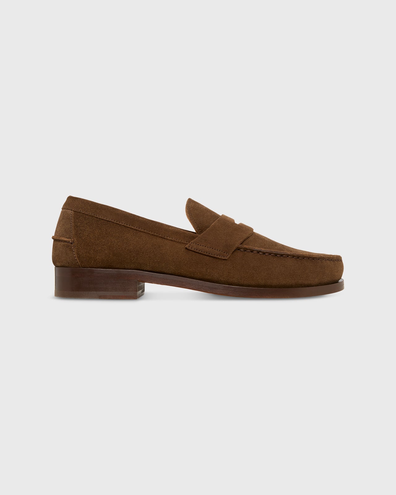 Handsewn Penny Loafer in Chocolate Suede
