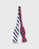 Load image into Gallery viewer, Silk Bow Tie in Navy Quad Stripes
