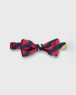 Load image into Gallery viewer, Silk Bow Tie in Navy Quad Stripes
