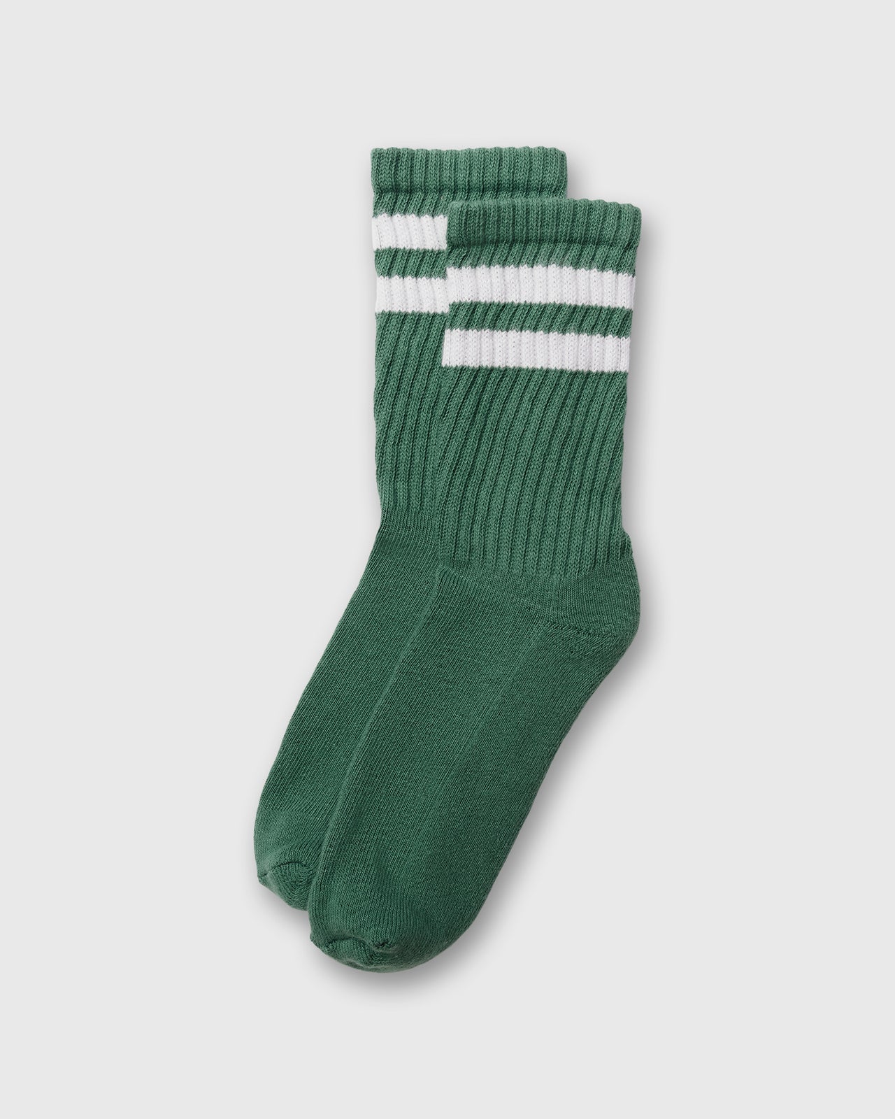 Retro Double Stripe Socks in Green
