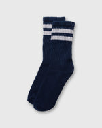 Load image into Gallery viewer, Retro Double Stripe Socks in Navy
