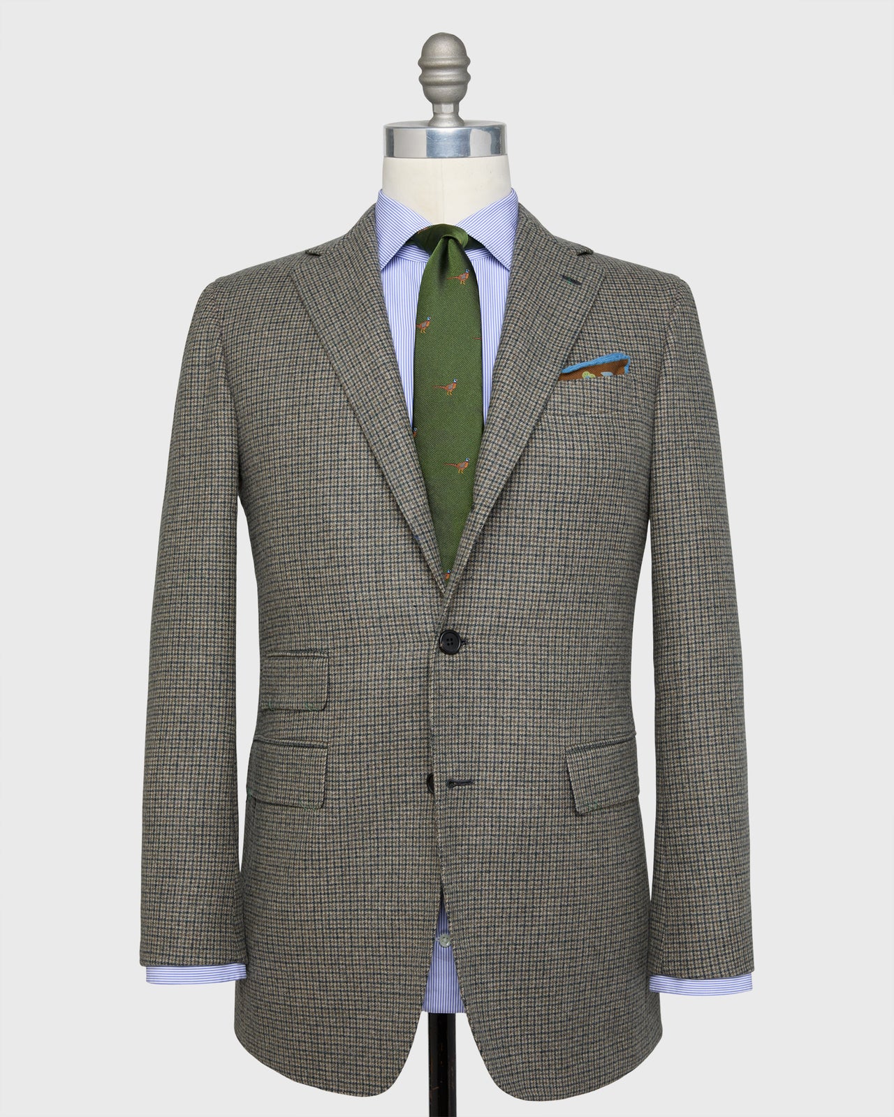 Virgil No. 4 Jacket in Oat/Slate/Olive Check Flannel