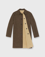 Load image into Gallery viewer, Reversible Traveler's Trench in Peat/Espresso/Khaki Houndstooth Tweed

