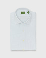 Load image into Gallery viewer, Spread Collar Dress Shirt in Sky/Green Graph Check Poplin
