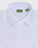 Load image into Gallery viewer, Spread Collar Dress Shirt in Lavender Gingham Poplin
