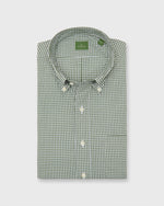 Load image into Gallery viewer, Button-Down Sport Shirt in Olive Small Gingham Poplin
