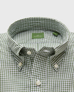 Load image into Gallery viewer, Button-Down Sport Shirt in Olive Small Gingham Poplin
